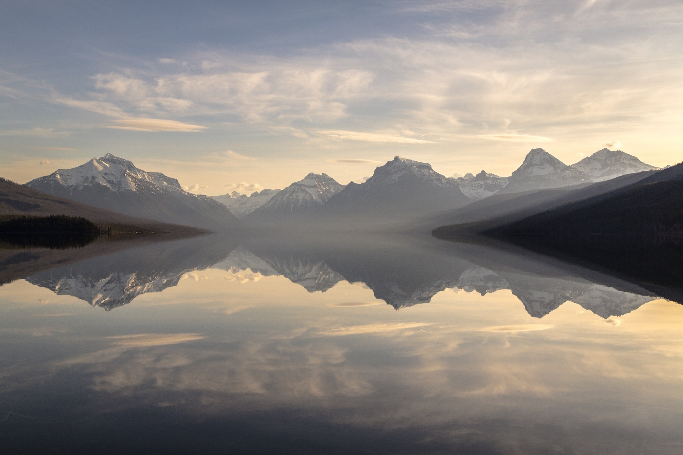 Mountains overlooking a lake